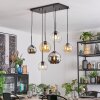 Koyoto Pendellampa, kullampa, Pendelbelysning Amber, Krom, Klart, Rökfärger, 6-ljuskällor