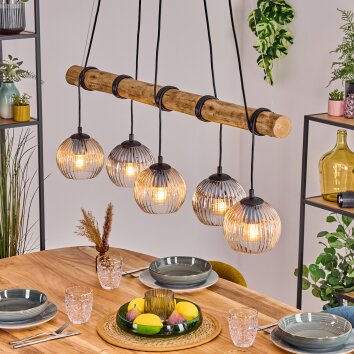 Koyoto Pendellampa, kullampa, Pendelbelysning Naturfärger, Svart, 5-ljuskällor