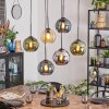 Koyoto Pendellampa, kullampa, Pendelbelysning Amber, Blå, Krom, Grön, Rökfärger, 6-ljuskällor