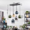 Koyoto Pendellampa, kullampa, Pendelbelysning Amber, Blå, Krom, Grön, Rökfärger, 6-ljuskällor