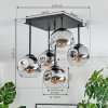 Ripoll Taklampa, kullampa Krom, Klart, Rökfärger, 5-ljuskällor