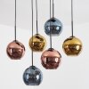 Koyoto Pendellampa, kullampa, Pendelbelysning Blå, Guld, Kopparfärg, 6-ljuskällor