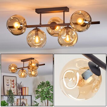 Ripoll Taklampa, kullampa Amber, 5-ljuskällor