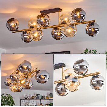 Koyoto Taklampa, kullampa Guld, Svart, 10-ljuskällor