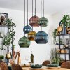 Koyoto Pendellampa, kullampa, Pendelbelysning Blå, Guld, Grön, Kopparfärg, 6-ljuskällor