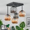Ripoll Taklampa, kullampa Amber, Rökfärger, 5-ljuskällor