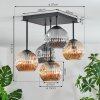 Ripoll Taklampa, kullampa Amber, Rökfärger, 5-ljuskällor
