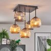 Ripoll Taklampa, kullampa Amber, Rökfärger, 5-ljuskällor