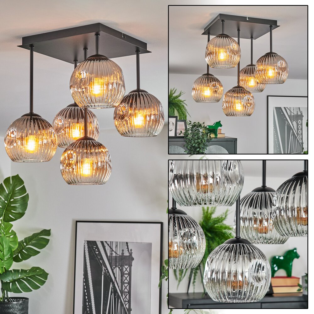 Ripoll Taklampa, kullampa Krom, Klart, Rökfärger, 5-ljuskällor main product photo