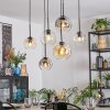Ripoll Pendellampa, kullampa, Pendelbelysning Amber, Klart, Rökfärger, 6-ljuskällor