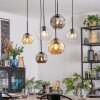 Ripoll Pendellampa, kullampa, Pendelbelysning Amber, Klart, Rökfärger, 6-ljuskällor
