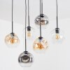Ripoll Pendellampa, kullampa, Pendelbelysning Amber, Klart, Rökfärger, 6-ljuskällor