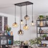 Ripoll Pendellampa, kullampa, Pendelbelysning Amber, Klart, Rökfärger, 6-ljuskällor