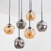 Ripoll Pendellampa, kullampa, Pendelbelysning Amber, Rökfärger, 6-ljuskällor