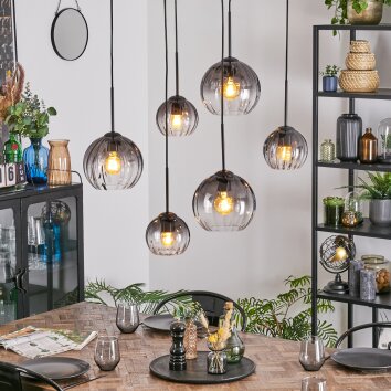 Koyoto Pendellampa, kullampa, Pendelbelysning Klart, Rökfärger, 6-ljuskällor