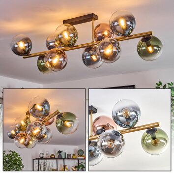 Gastor Taklampa, kullampa Guld, Svart, 10-ljuskällor