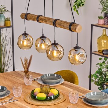 Ripoll Pendellampa, kullampa, Pendelbelysning Naturfärger, Svart, 4-ljuskällor