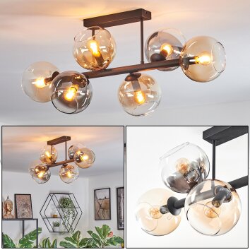 Koyoto Taklampa, kullampa Amber, Klart, Rökfärger, 6-ljuskällor