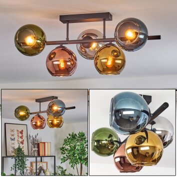 Koyoto Taklampa, kullampa Blå, Krom, Guld, Grön, Kopparfärg, Rökfärger, 5-ljuskällor