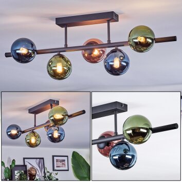 Chehalis Taklampa, kullampa Blå, Grön, Kopparfärg, 5-ljuskällor