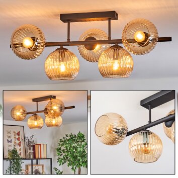 Koyoto Taklampa, kullampa Amber, 5-ljuskällor