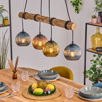 Koyoto Pendellampa, kullampa, Pendelbelysning Naturfärger, Svart, 4-ljuskällor