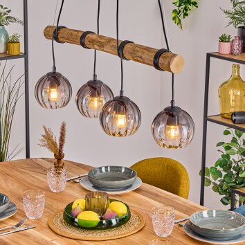 Koyoto Pendellampa, kullampa, Pendelbelysning Naturfärger, Svart, 4-ljuskällor