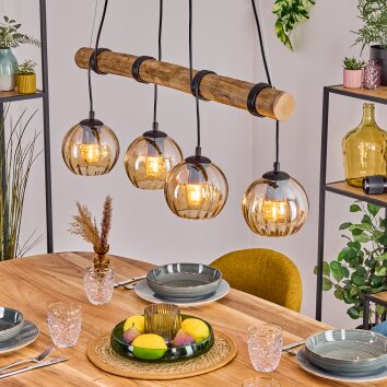 Koyoto Pendellampa, kullampa, Pendelbelysning Naturfärger, Svart, 4-ljuskällor