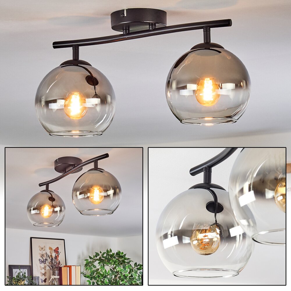 Koyoto Taklampa, kullampa Krom, Klart, Rökfärger, 2-ljuskällor main product photo