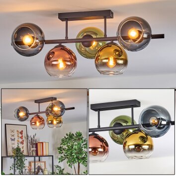 Koyoto Taklampa, kullampa Blå, Guld, Grön, Klart, Kopparfärg, 5-ljuskällor