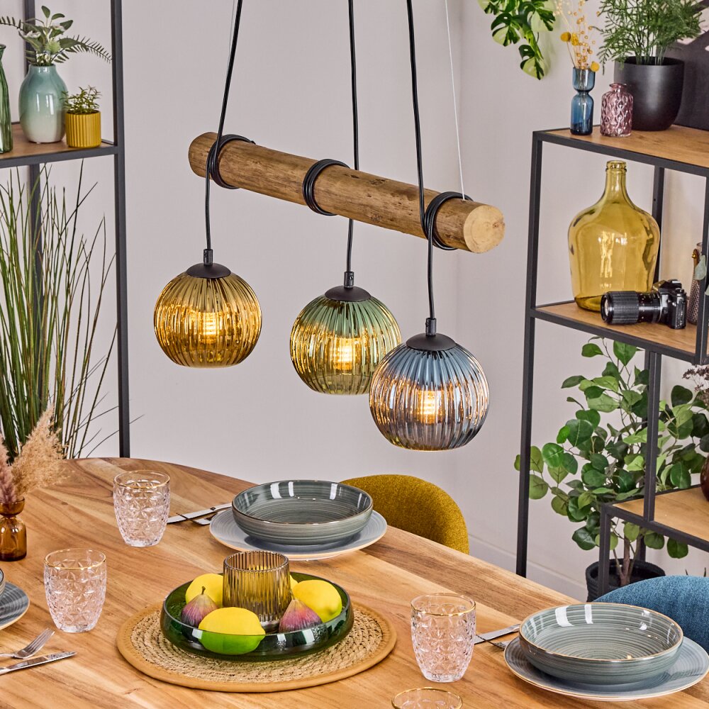 Koyoto Pendellampa, kullampa, Pendelbelysning Naturfärger, Svart, 3-ljuskällor main product photo