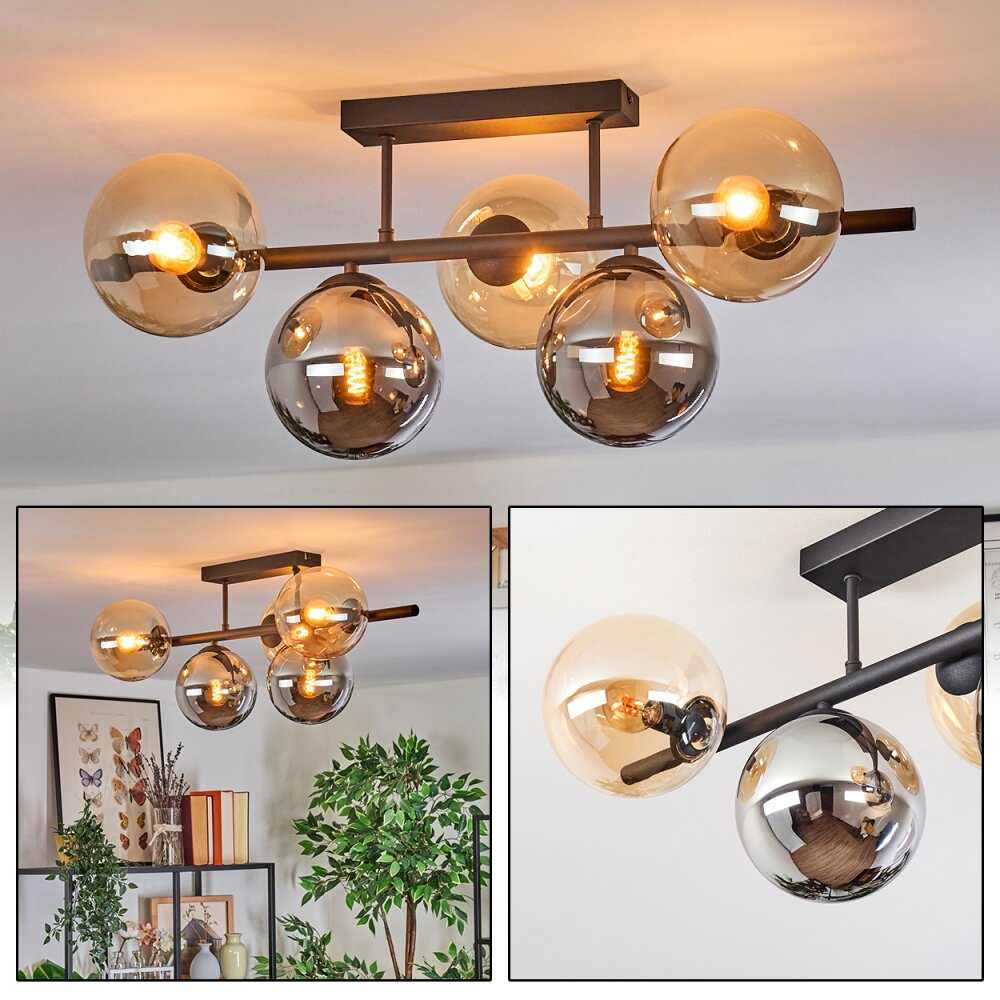 Gastor Taklampa, kullampa Amber, Rökfärger, 5-ljuskällor main product photo