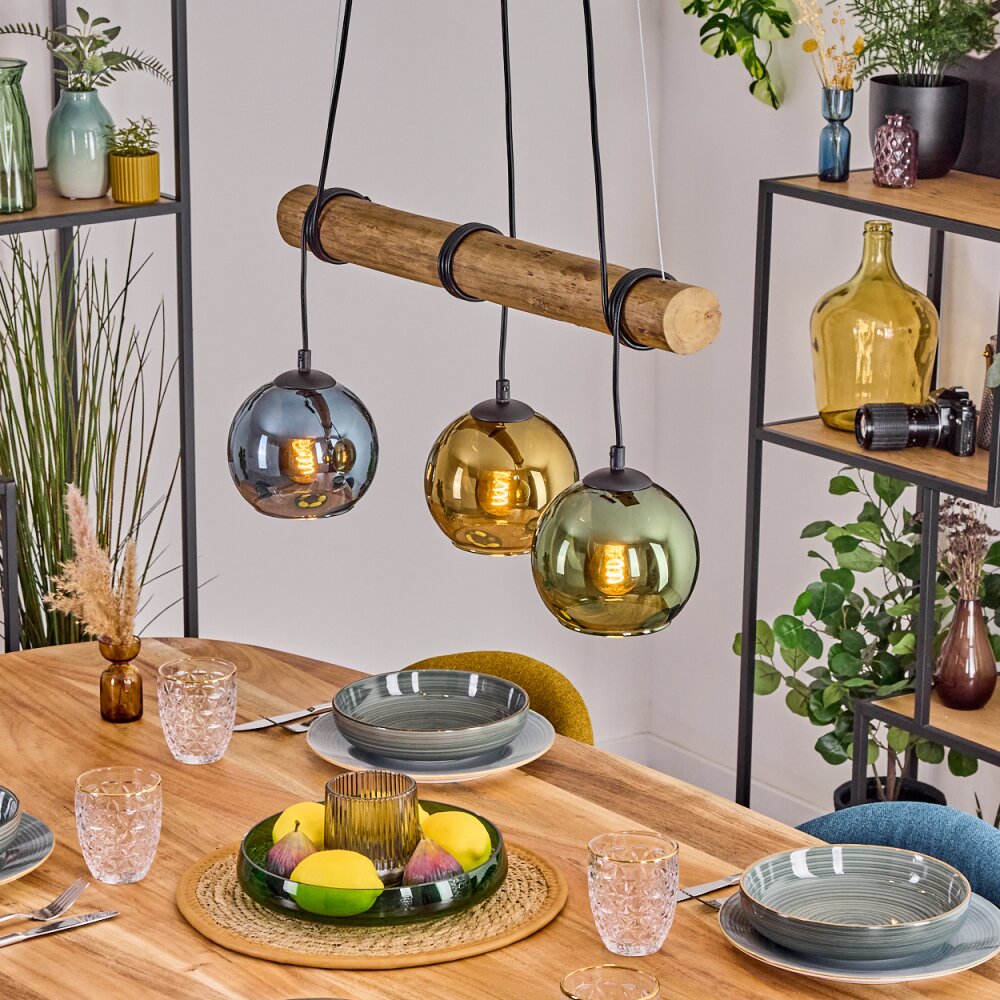Koyoto Pendellampa, kullampa, Pendelbelysning Naturfärger, Svart, 3-ljuskällor main product photo
