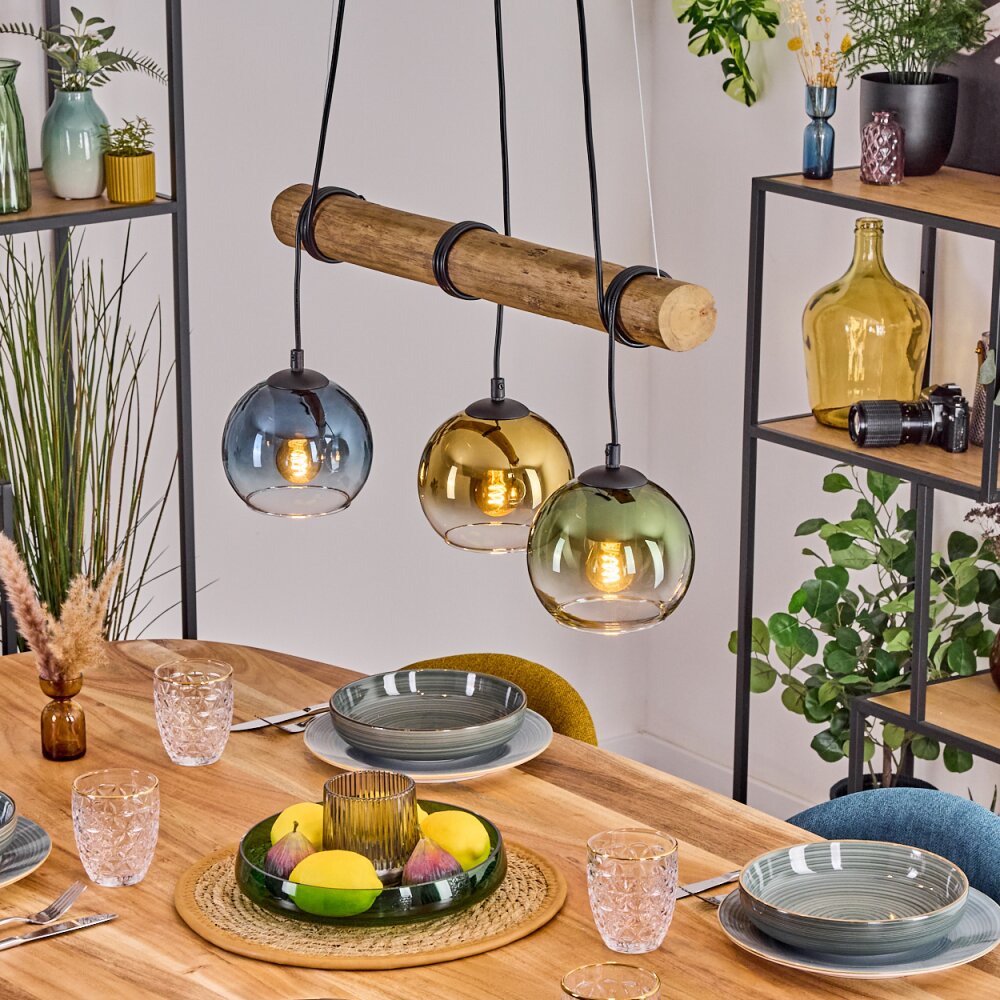 Koyoto Pendellampa, kullampa, Pendelbelysning Naturfärger, Svart, 3-ljuskällor main product photo