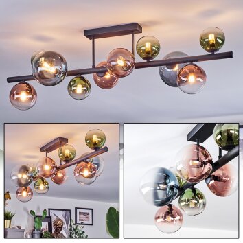 Chehalis Taklampa, kullampa Blå, Grön, Klart, Kopparfärg, 10-ljuskällor