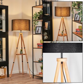 Flemming Golvlampa Naturfärger, Svart, 1-ljuskällor
