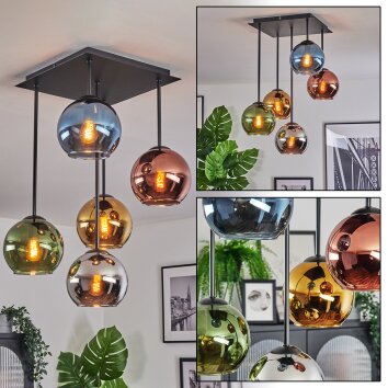 Koyoto Taklampa, kullampa Blå, Krom, Guld, Grön, Kopparfärg, Rökfärger, 5-ljuskällor Koyoto Taklampa, kullampa Blå, Krom, Guld, Grön, Kopparfärg, Rökfärger, 5-ljuskällor