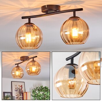 Koyoto Taklampa, kullampa Amber, 2-ljuskällor