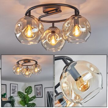 Ripoll Taklampa, kullampa Amber, Klart, 3-ljuskällor