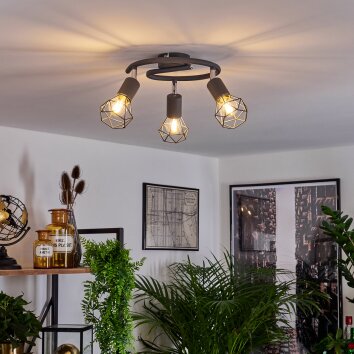 Baripada Taklampa, Takstrålkastare Antracit, Krom, 3-ljuskällor