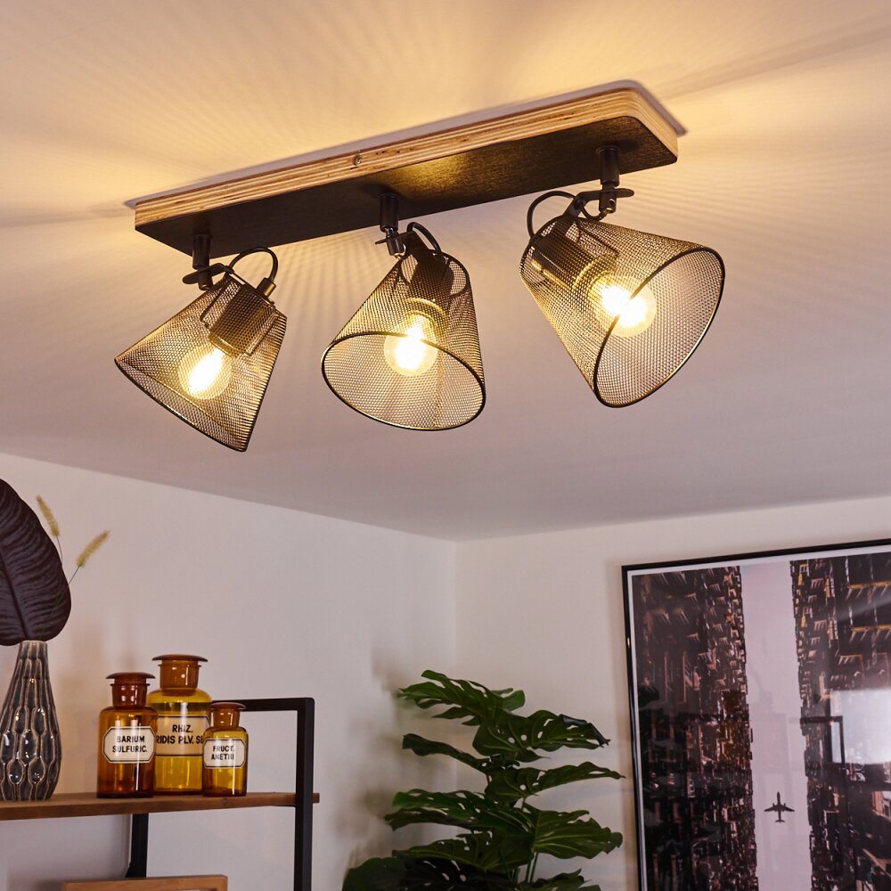 Panaguá Taklampa, Takstrålkastare Trä ljus, Svart, 3-ljuskällor main product photo