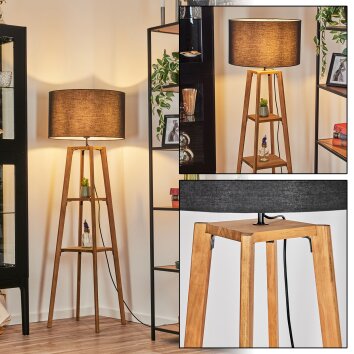 Flemming Golvlampa Naturfärger, Svart, 1-ljuskällor