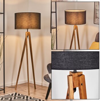 Flemming Golvlampa Naturfärger, Svart, 1-ljuskällor