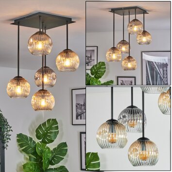 Ripoll Taklampa, kullampa Amber, Klart, Rökfärger, 5-ljuskällor