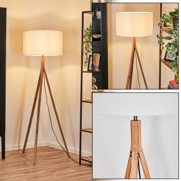 Flemming Golvlampa Naturfärger, Nickel matt, 1-ljuskällor