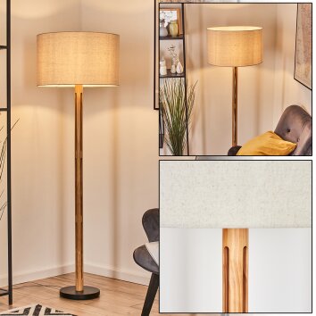 Flemming Golvlampa Naturfärger, Svart, 1-ljuskällor