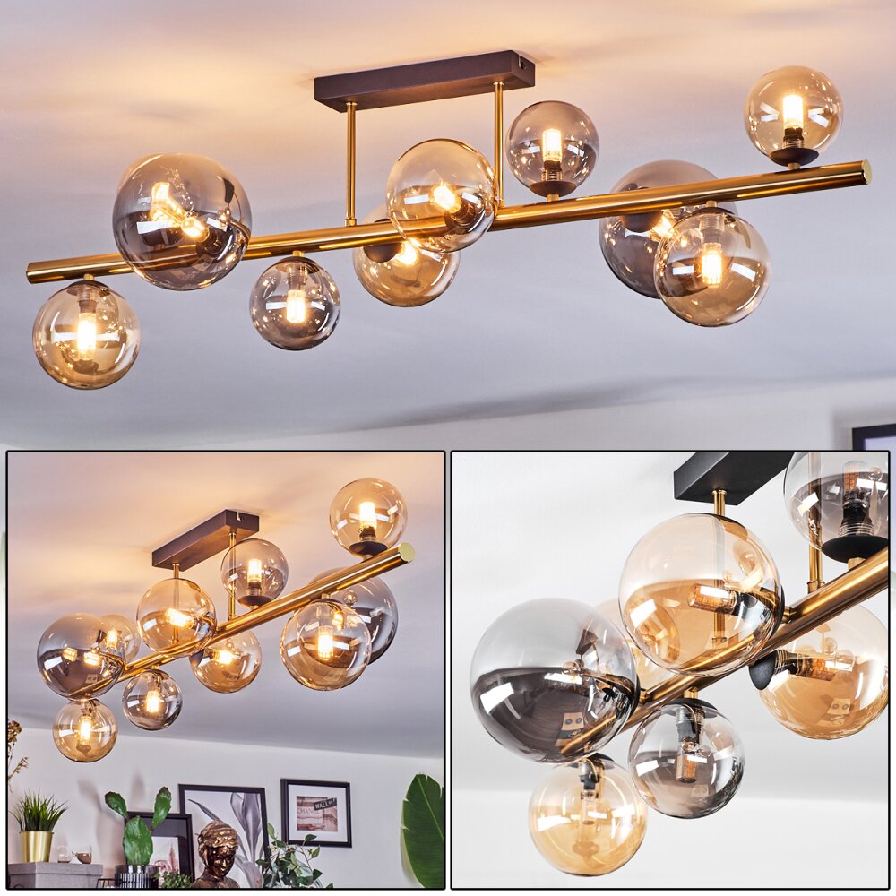 Chehalis Taklampa, kullampa Guld, Svart, 10-ljuskällor main product photo