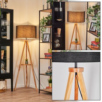Flemming Golvlampa Naturfärger, Svart, 1-ljuskällor