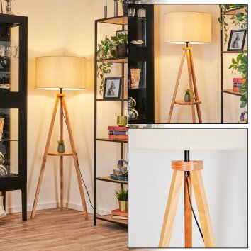 Flemming Golvlampa Naturfärger, Svart, 1-ljuskällor