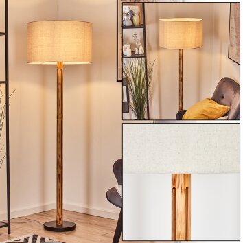 Flemming Golvlampa Naturfärger, Svart, 1-ljuskällor